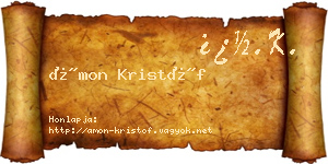Ámon Kristóf névjegykártya