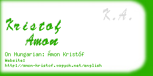 kristof amon business card